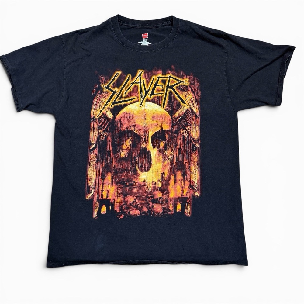 Slayer Final World Tour 2019 T Shirt L Black Skull Double Sided Metal Band Tee - Picture 2 of 11